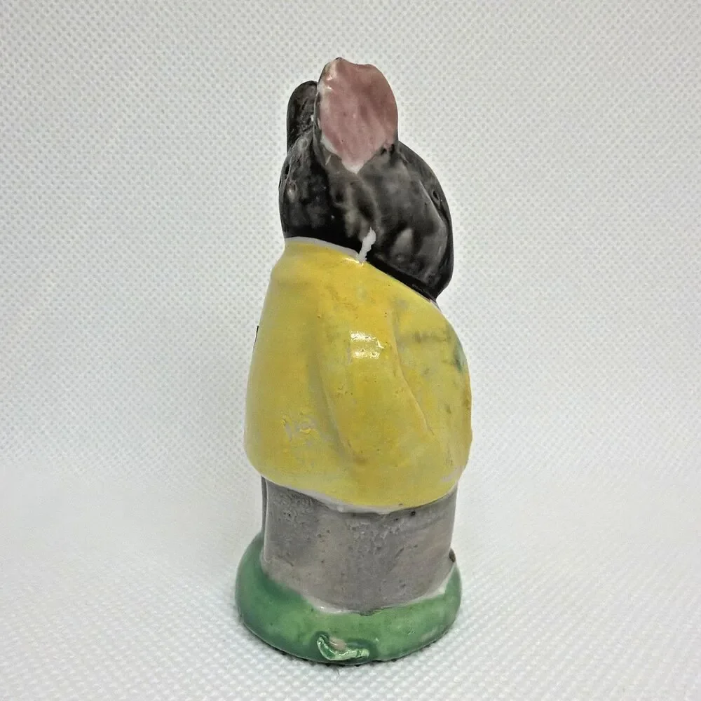 Vintage Made In Occupied Japan Mouse Pepper Shaker Only Ceramic Yellow Raincoat